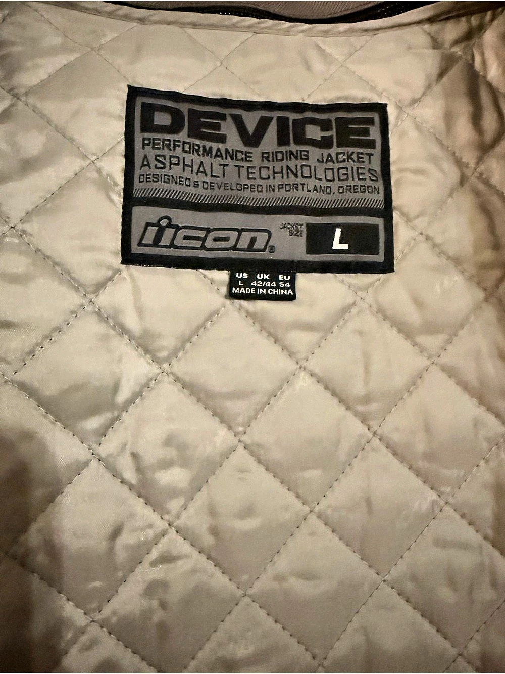 Icon Device Textile Jacket Men's Gray Riding Jacket Size Large - Picture 5 of 6